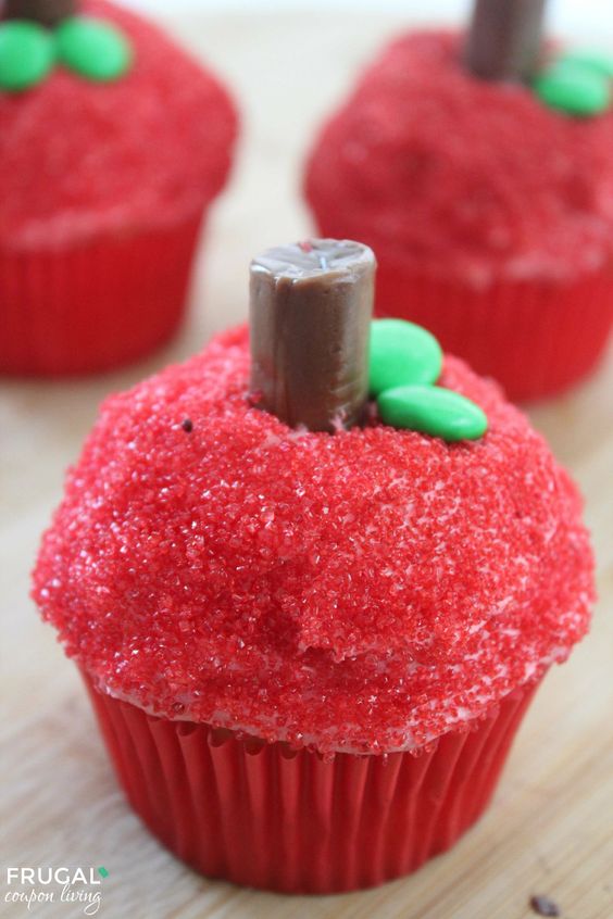 red apple cupcakes, Valentine's