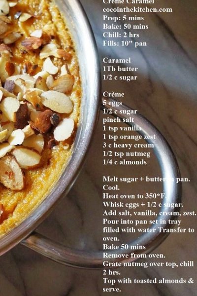 Orange-Almond Crème Caramel – Updated Recipe !