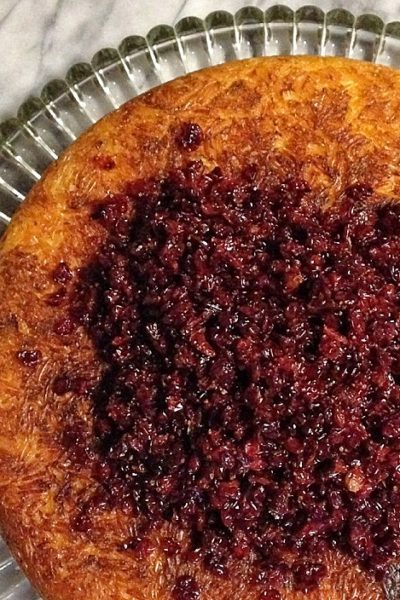 Saffron-scented Chicken and Rice Cake (Tahchin)