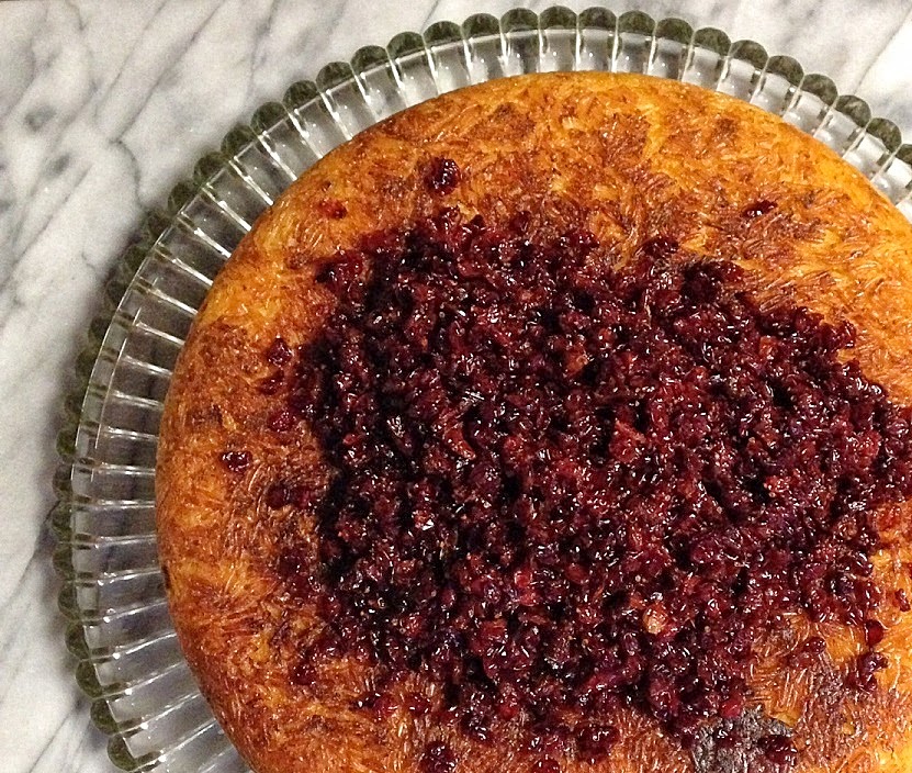 Saffron-scented Chicken and Rice Cake (Tahchin)