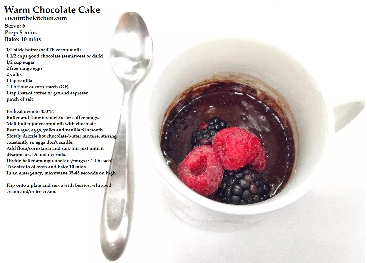 warm chocolate cake