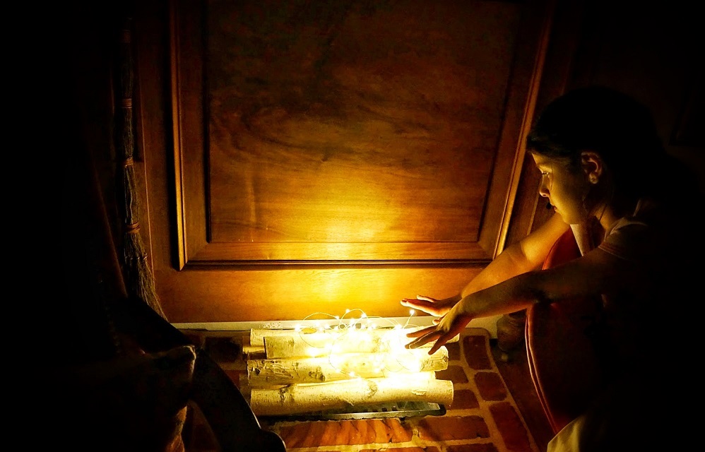 DIY faux fireplace