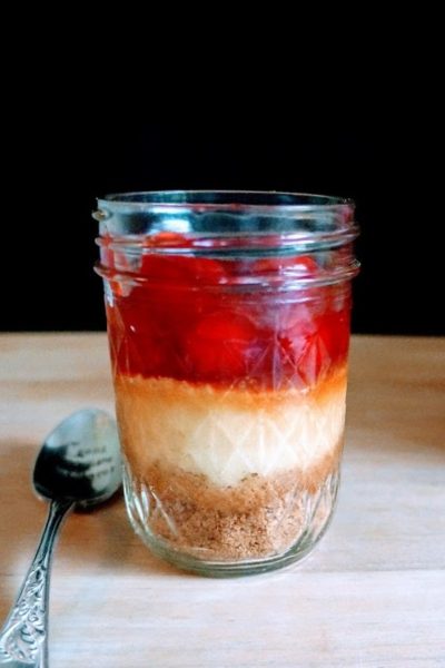 Mason Jar Cherry Cheesecakes