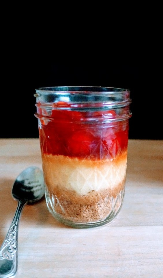 Mason Jar Cherry Cheesecakes