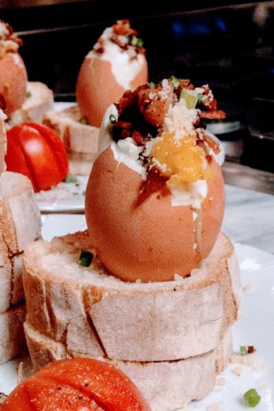 Coddled Eggs with Bacon and Parmesan