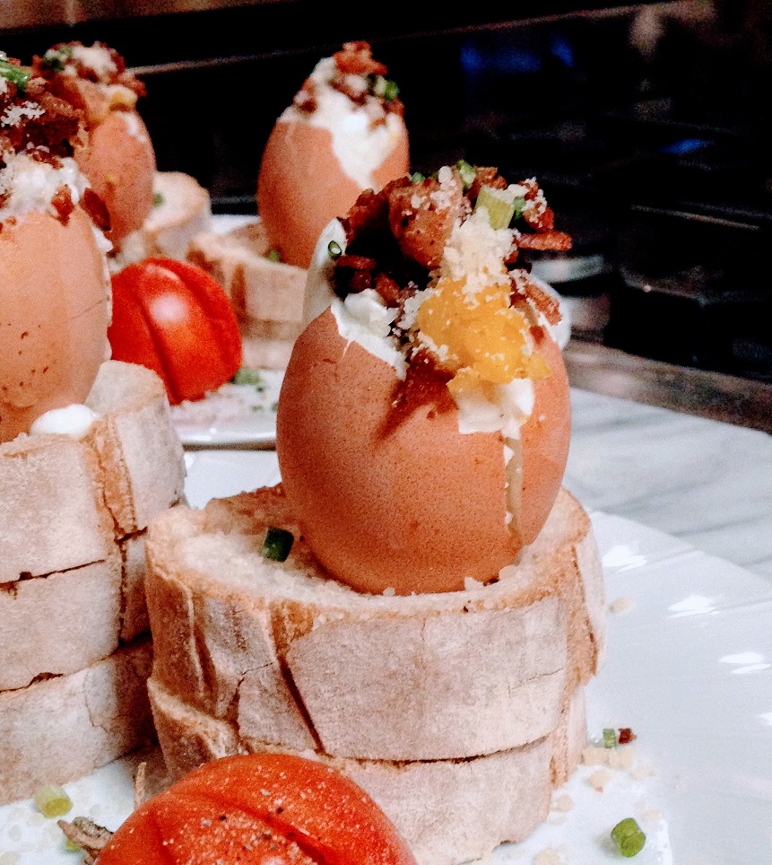 Coddled Eggs with Bacon and Parmesan