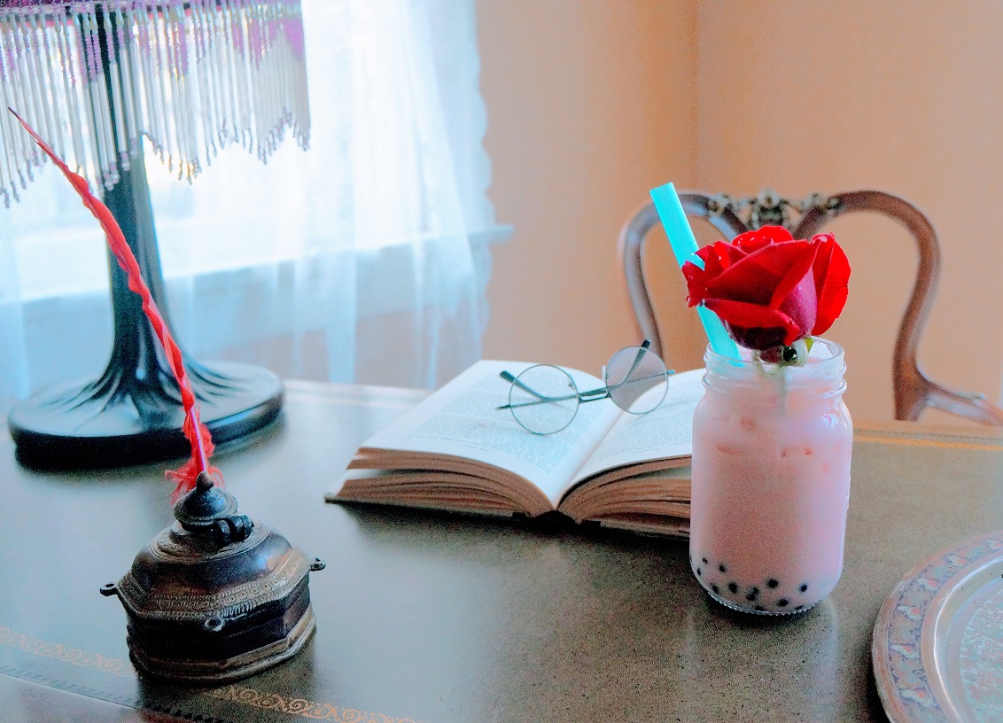 rose milk tea