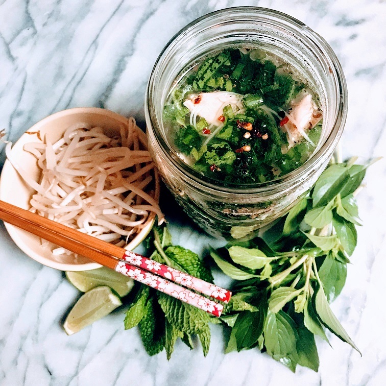 Chicken Pho with Shallot Chutney